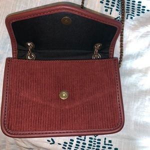 AE small corduroy purse with a chain strap